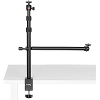 SMALLRIG Camera Desk Mount Table Stand with Magic Arm and 1/4" Ball Head, 13"-35.4" Adjustable Light Stand, Tabletop C Clamp 