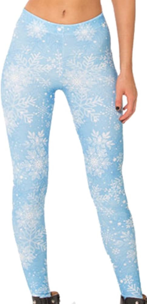 Sister Amy Women's High Waist Galaxy Printted Ankle Elastic Tights Legging