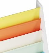 Rainbow Tree 4-Tier Kids Sling Book Rack Yellow Book Shelf Easy Reach view 6