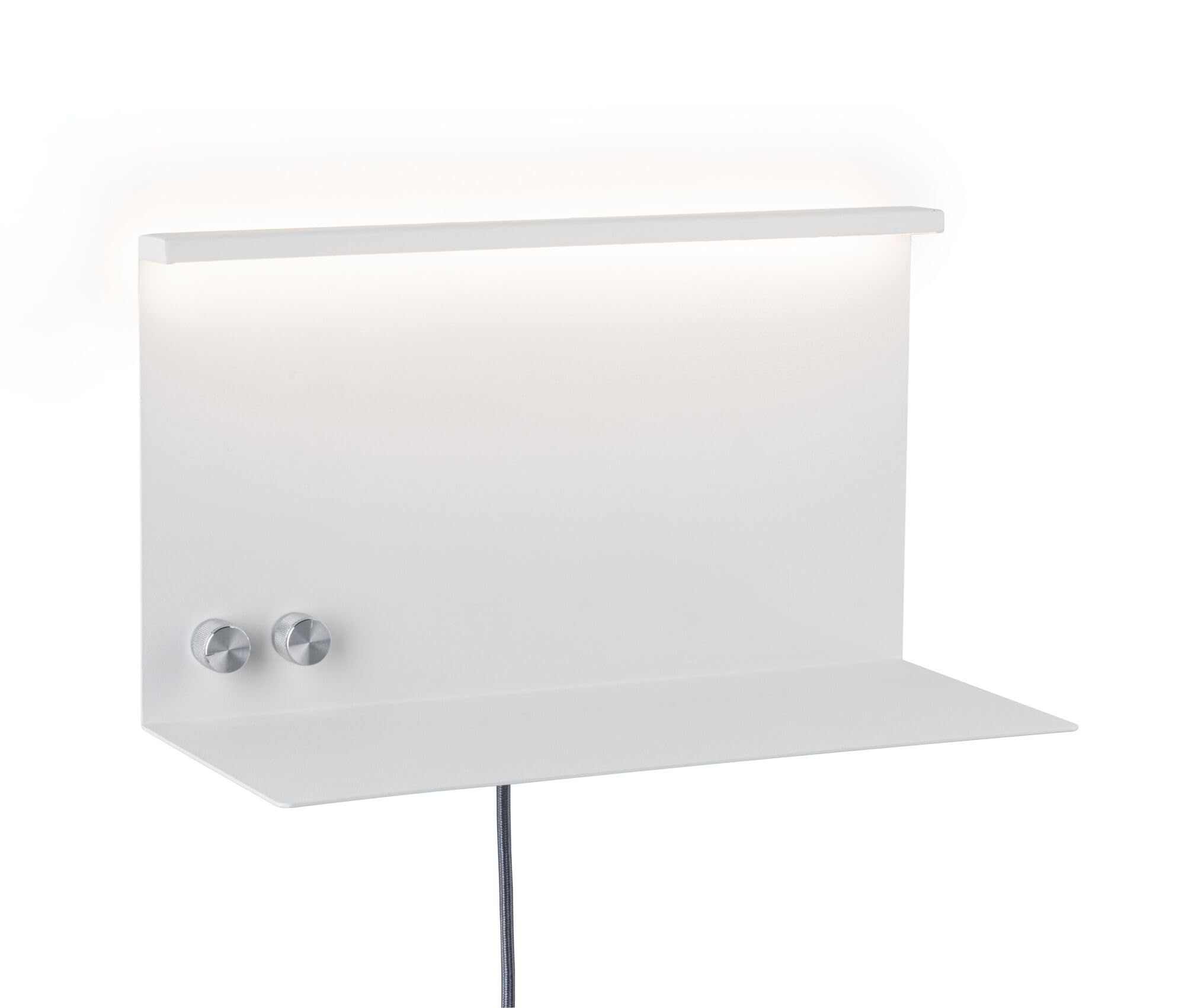 Paulmann 78919 Jarina LED Wall luminaire with Shelf incl. 1x4.5 / 1x1.6 watt dimmable Wall-Mounted Reading lamp White Metal Wall lamp 3000 K
