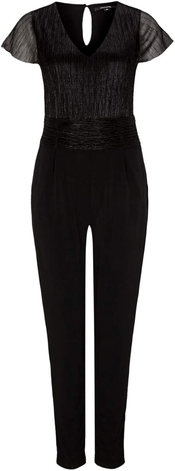 comma Damen 81.811.85.3744 Jumpsuit, Schwarz (Black 9999), 44 Amazon
