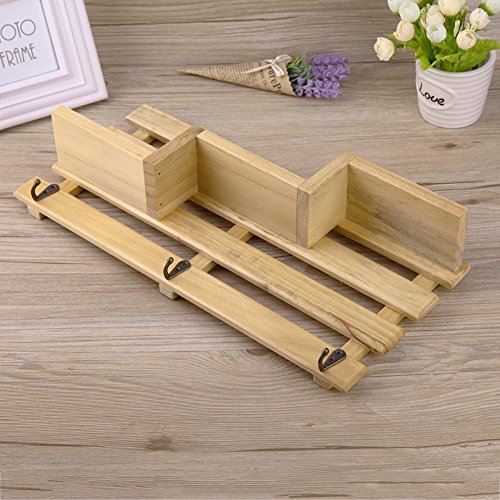 WinnerEco Wood Wall Mounted Shelf Holder Storage Rack Organizer Hanging Home Decor (Burlywood)