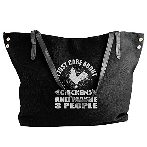 Lady Top Handle Satchel Handbags Shoulder Bag Tote Purse I Just Care About Chickens And 3 People
