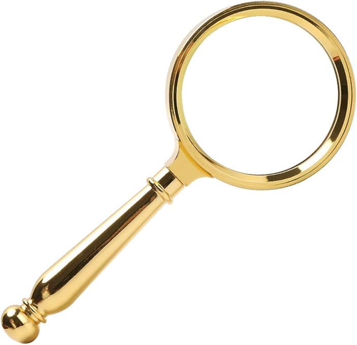 Reading Magnifying Glass, 5X Optical Highdefinition Glass Lens, Mini Portable Handheld Metal