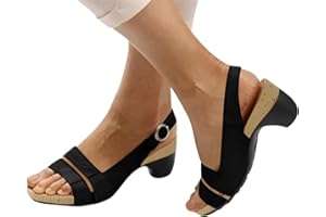 Eduavar Womens Sandals Comfortable, Womens Sandals Orthopedic Sandals Dressy Open Toe Low Heel Sandals with Ankle Strap