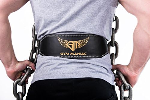 Gym Maniac Weight Lifting Waist Gym Belt | Adjustable Size, 2 Prong Buckle, Comfy Suede, Reinforced Stitching | Support Your Back &amp; Alleviate Pains