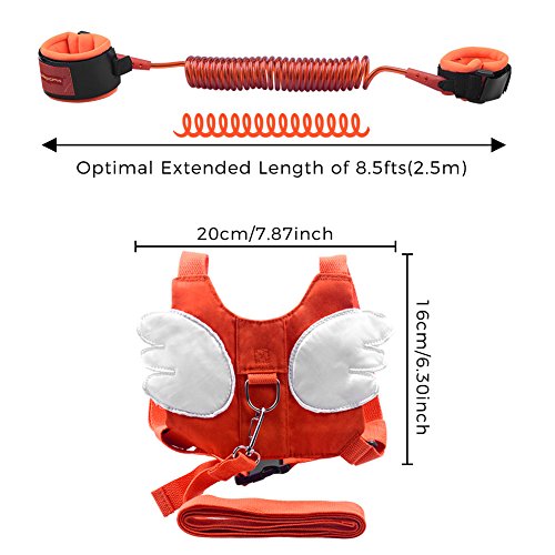 OFUN Toddler Harness Safety Leashes, Baby Leash for Walking, Anti Lost Wrist Link 2.5m, Walking Safety Harness for Kids, Toddler Leash Harness - Thumbnail 3