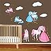 decalmile Princess and Unicorn Wall Stickers Girls Wall Decals Peel and Stick Removable Vinyl Wall Art for Baby Room Kids Bedoom Nursery