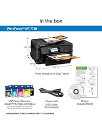 WorkForce wf 7710 wide format Color Inkjet Printer inalámbrica con Copy, Scan, Fax, Wi Fi Direct y Ethernet