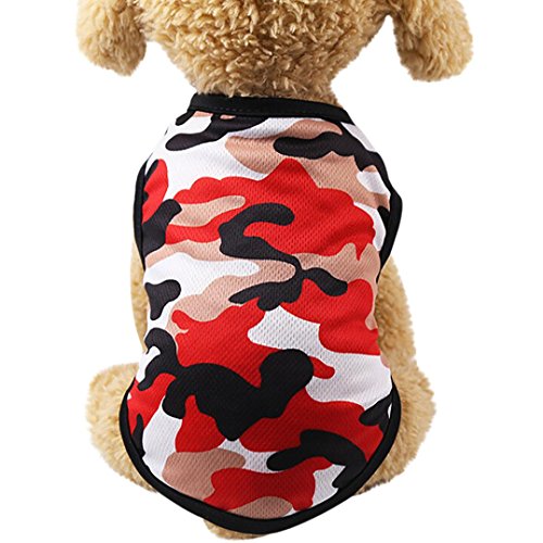 NEARTIME Puppy Clothes, Small Dog Cat Pet Dress Fly Sleeve Dress for Pet (XS, H-Red) - Thumbnail 4