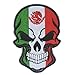 SpaceAuto Skull Head w/ Flag of Mexico Military Tactical Morale Badge Hook Loop Fastener Patch 3.54