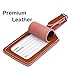 Genuine Leather Luggage Bag Tags 2 Pieces Set in 2 Colors Mont Swiss (Brown)