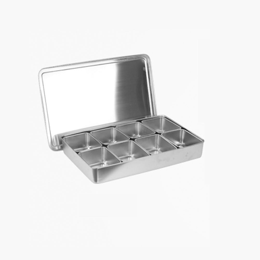 Japanese style stainless steel square seasoning cylinder,Seasonning box Rectangular seasoning Salt shaker Spice cans Sugar bowl-C