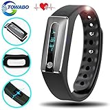 TOWABO Fitness Tracker with Heart Rate monitor E3S Activity Watch Step Walking Sleep Counter Wireless Wristband Pedometer Exercise Tracking Sweatproof Sports Bracelet for Android and iOS