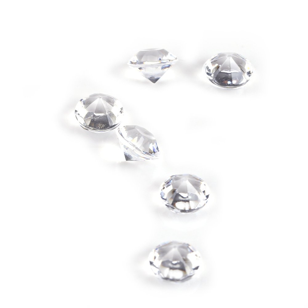 Zerodis 500Pcs Crystal Clear Acrylic Diamonds Vase Fillers for Wedding Decoration Party Bridal Shower DIY Ornament Accessories Garland Curtain Fillers 10mm Transparent