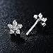 AoedeJ Tiny Flower Stud Earrings 925 Sterling Silver Earrings Cubic Zirconia Crystal Earrings for Girls Women