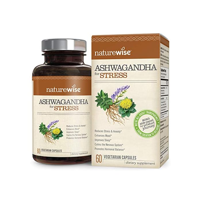 NatureWise Ashwagandha for Healthy Aging, Organic KSM-66 Ashwagandha Aging Supplement, Support Vitality and Energy with…