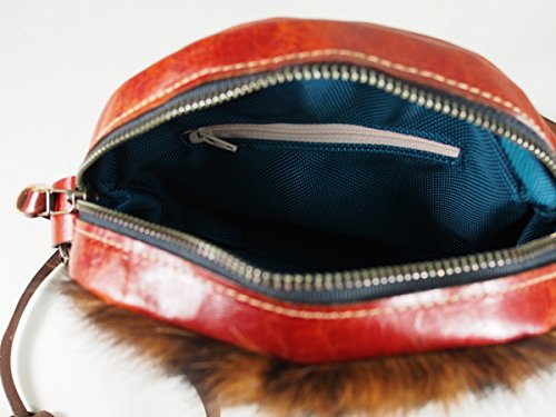 Leather Crossbody Round Cowhide Canteen Purse