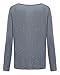 ZANZEA Women's Long Sleeve Casual Pullover Tops Crew Neck Loose Lightweight Sweater Knit Sweatshirt Blouse Grey Blue 2XL