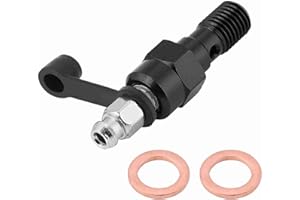 QIILU Banjo Bolt Bleed Screw, M10 x 1.0mm Motorcycle Brake Master Cylinder Caliper Bleed Screw Nipple Banjo Bolt + Dust (Black)