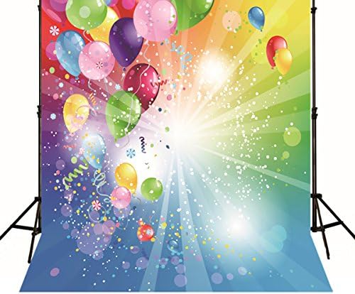 CXJ 3D Printed Balloon Celebrity Christmas 1.5x2 M (6.5x5ft) Cloth Collapsible Wedding Photos Backgrounds for Professional Photography Studio Backdrop