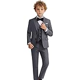 Addneo Boys Suit Set Formal Dress Shirt with Bowtie Vest Pants Toddler Boy Tuxedo Suits