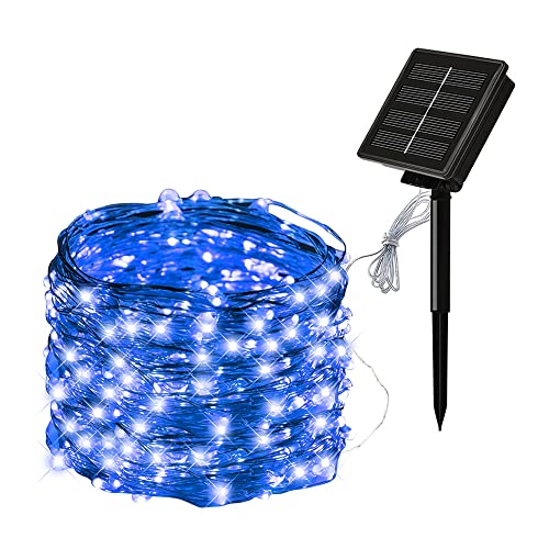 Dolucky Solar String Lights, 72FT 200 LED Blue Solar Outdoor String