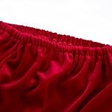 Christmas Santa Claus Costume with Beard,Velvet Men's Deluxe Santa Suit,Wine Red,M to L