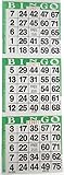 3 on Green Bingo Paper Cards - 1000 sheets - 3000 cards