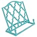 Home Basics Cast Iron Moroccan Lattice Cookbook Stand Holder, 10.5 x 5.5 x 9 Inches (Turquoise)