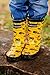 OAKI Kids Rubber Rain Boots with Easy-On Handles, Construction Vehicles, 10T US Toddler
