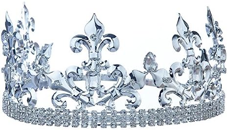 Men's Imperial Medieval Fleur De Lis Silver Prince/King Crown T1770