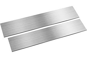 szkoo 2pcs 304 Stainless Steel Flat Bar, 3/16" x 2-3/8" x 12" (TxWxL) Brushed Finish Trim Strips Stainless Steel Sheet for Kitchen DIY Craft Making