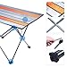 A plus life Portable Outdoor Folding Table, Lightweight Aluminum Desk with Carrying Bag for Picnic, Camp, Beach, Boat, Fishing, Easy to Clean. Silvery and Orangethumb 2