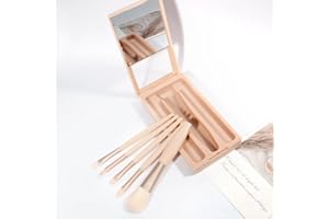 Portable Makeup Brush Set with Mirror, Soft Fluffy Makeup Brushes for Travel, Outdoor Essentials Beauty Tool, Ideal for Hallo