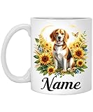Personalized Beagle Dog Mug with Name, Custom Name