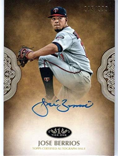 2019 Topps Tier One Prime Performers Autographs #PPAJBE Jose Berrios Autograph Card Serial #285/299 - Minnesota Twins