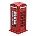 Cafurty Telephone Piggy Bank, Red Metal London Street Telephone Booth Piggy Bank Coin Bank Coin Box - Mini(4.5
