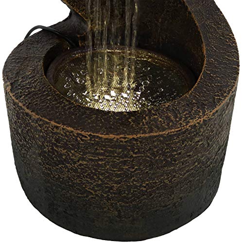 Sunnydaze Winding Showers Tabletop Water Fountain with LED Light, Indoor Contemporary Waterfall Feature, 13-Inch Tall - Thumbnail 6