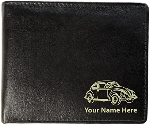 Personalised Mens Real Leather Wallet - Classic Beetle Design (Toscana Style)