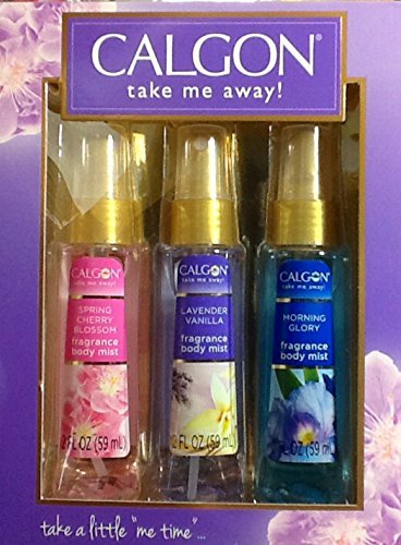 Amazon Com Calgon Fragrance Body Mist 3 Piece Gift Set Spring Cherry Blossom Lavender Vanilla Morning Glory Beauty