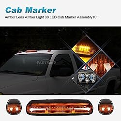 Partsam 3PCS Amber LED Cab Roof Marker Light Top