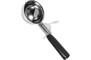 Jelquix Stainless Steel Ice Cream Scoop with Plastic Handle EasytoUse for Ice Cream Lovers and Dessert Shops (4.7CM)