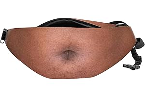 Fake Beer Belly Waist Bag Dad Beer Belly Funny Pack Waist Bag with Adjustable Belt Traveling Hiking Running Bags (Black2)