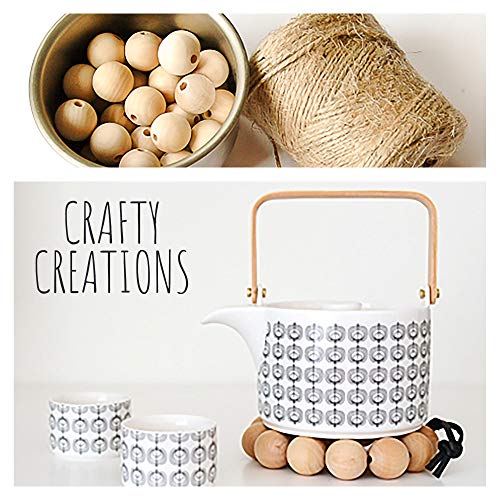 LotFancy 500pc Wooden Beads, 6 Sizes Unfinished Natural Wood Beads for Crafts, Round Predrilled Wooden Balls for Garland Macrame Jewelry Farmhouse Décor (8mm 10mm 12mm 14mm 16mm 18mm)