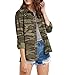 Archie Vince Women's LightWeight Military Casual Camouflage Button Shirt Jacket