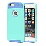 iPhone 6 Case, oneCase Hybrid High Impact Shockproof Protective Case Hard Plastic+Soft Silicon Rubber Armor Defender Case Cover for Apple iPhone 6 4.7 inch Screen with Stylus & Screen Protector (Light Blue/Mint)