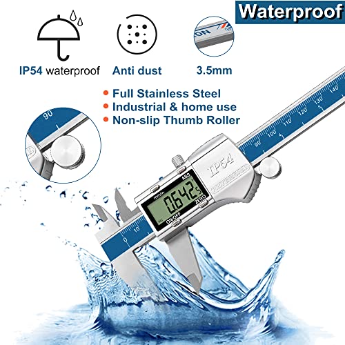 Digital Calipers, DITRON Electronic Caliper 6 inch IP54 Waterproof