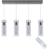 BESTWEST Pendant Lights Kitchen Island with Remote, 3000K-6000K Dimmable LED Brushed Nickel Pendant Light Fixtures, Modern Ki