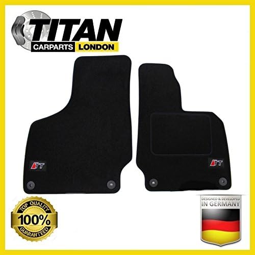 BLACK HEAVY DUTY LOGO CAR FLOOR MATS 2 PIECE SET